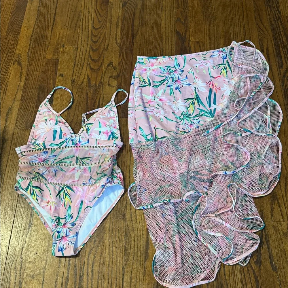 Floral Pink One-Piece Swimsuit